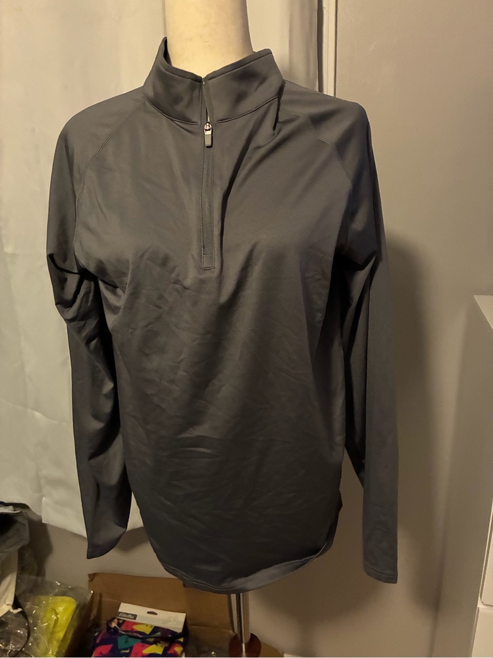Women’s Gray Quarter-Zip Performance Sweater